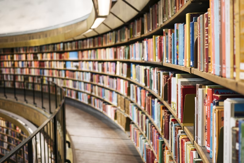 Полиці з величезним вибором книг в іноземній онлайн книгарні